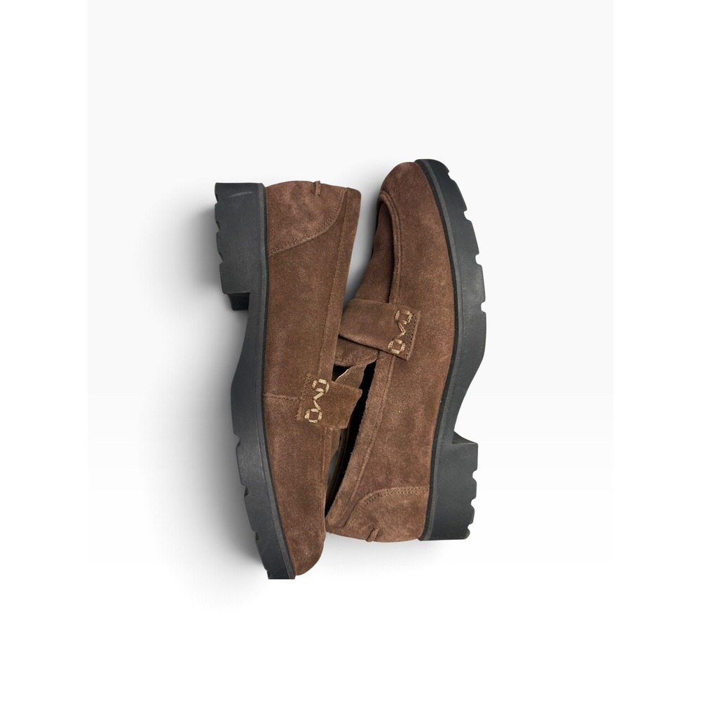 Vionic Cleo Loafer Brown Suede Dark Academia Lug Sole Shoes Wide Size 7.5 38 - Picture 7 of 9